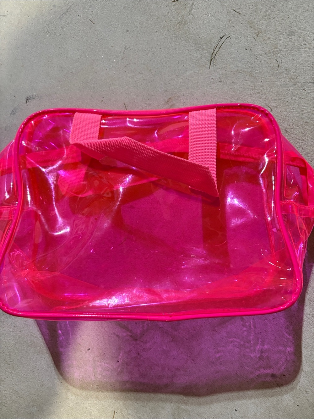 Hot Pink Clear Tote Bag with Handles